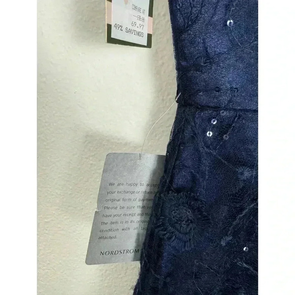 Taylor Navy Blue Formal A-Line Sequin Neckline Dress Size 6. Cocktail - Picture 4 of 5